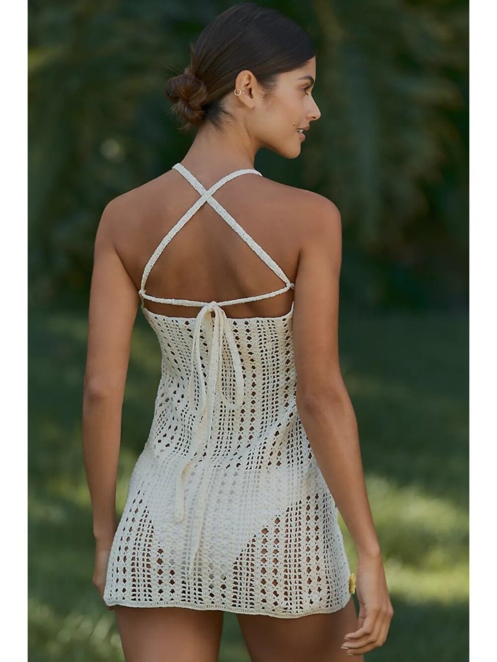 PQ Swim Zoie Flower Cover-up Mini Dress in Floret XS Small New Womens Crochet - Picture 8 of 16